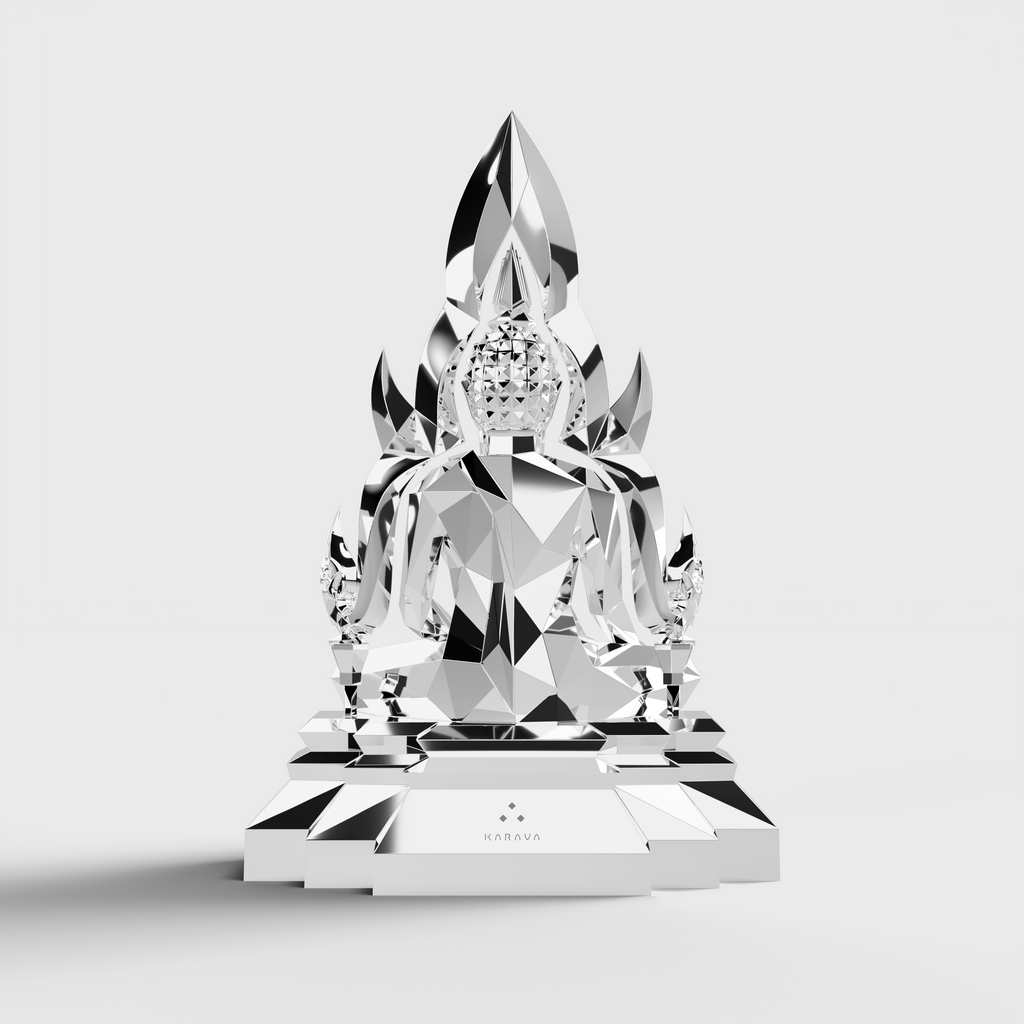 The Silver Luxe Buddha บูชาองค์พระพุทธรูปปางเรือนแก้วสีเงินรัชตะ