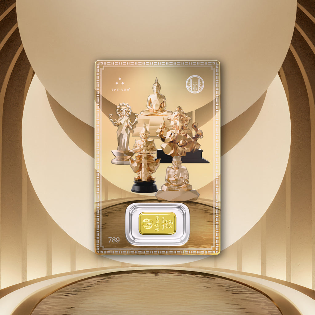 การ์ดทองรวมองค์เทพ ทองคำแท้ครึ่งสลึง - Half-Salung Gold Card