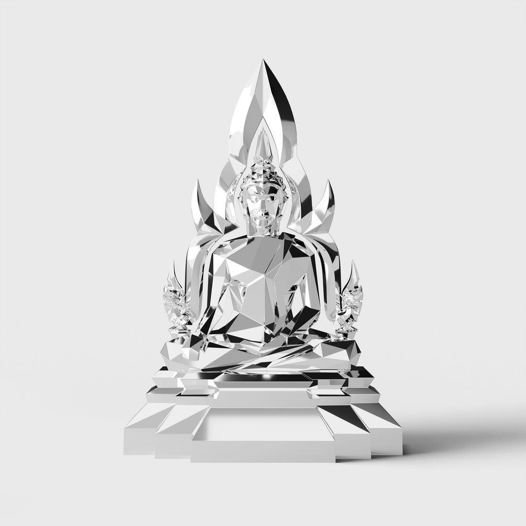The Silver Luxe Buddha บูชาองค์พระพุทธรูปปางเรือนแก้วสีเงินรัชตะ