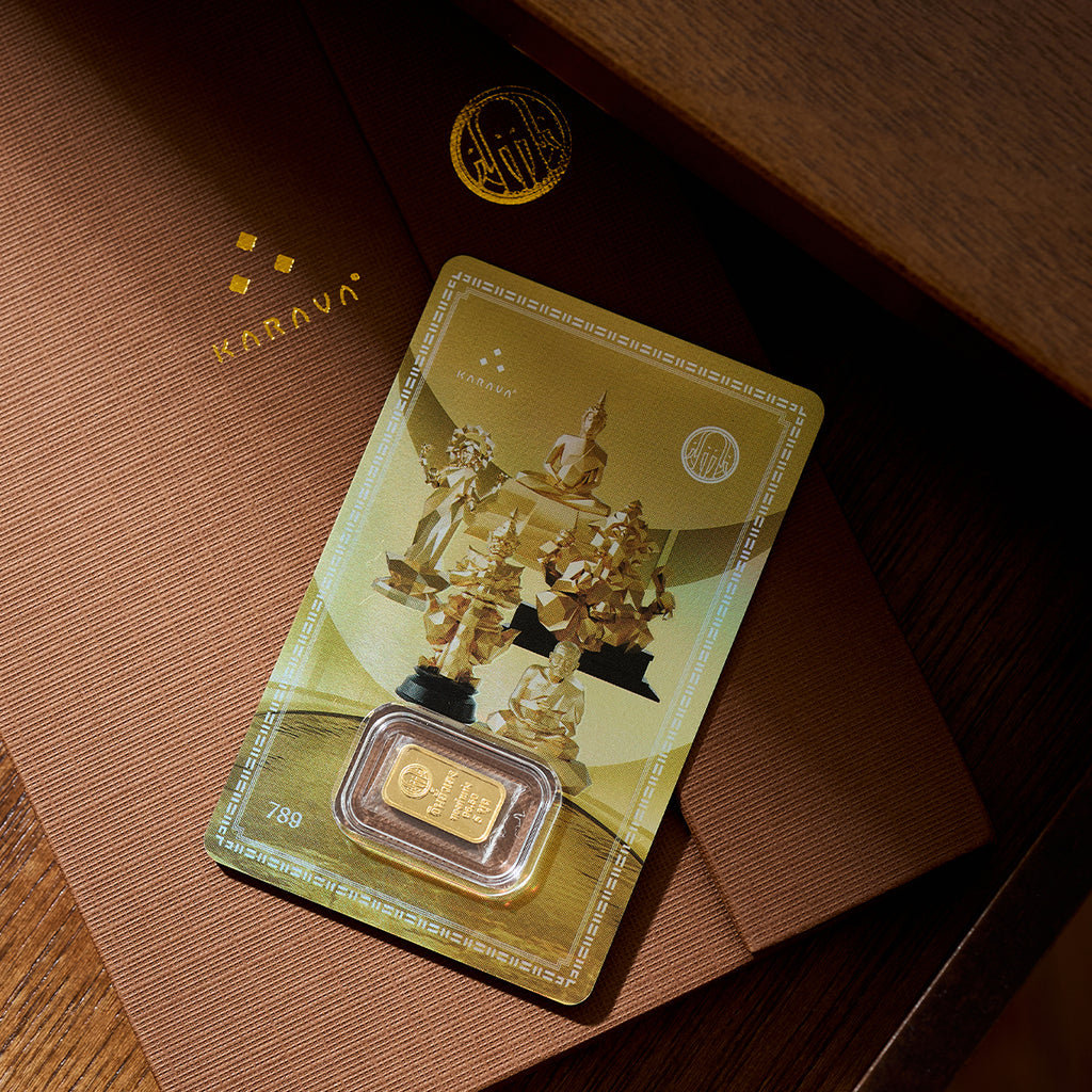 การ์ดทองรวมองค์เทพ ทองคำแท้ครึ่งสลึง - Half-Salung Gold Card